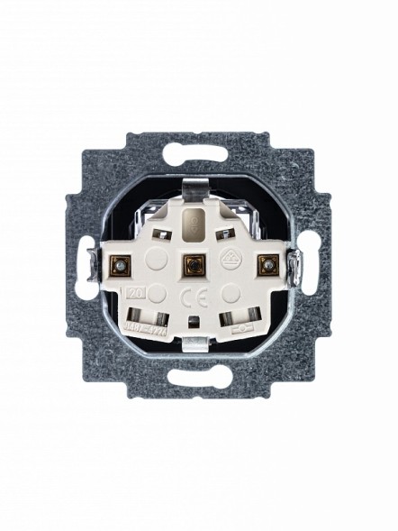 Розетка ABB Levit антрацит / дымчатый чёрный с заземлением со шторками 16А 2CHH203457A6063 5520H-A03457 63W