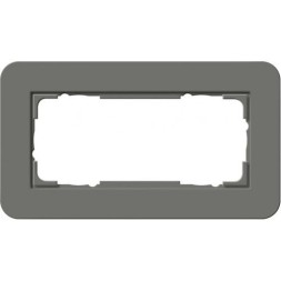 Рамка Gira E3 Темно-серый / Антрацит с антрацитовой подложкой без перегородки 2 поста 1002423