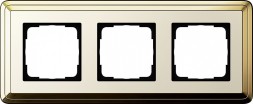 Рамка Gira Classix Латунь / Кремовый 3-постовая 0213633