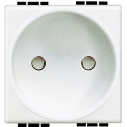 Розетка Bticino LivingLight Air Белый 2П 10А/16А 250В с защитными шторками 2 модуля Французский стандарт N4143