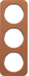 Рамка Berker R.1 Кожа белый 3 поста 10132369