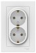 ATN001324 Atlasdesign РОЗЕТКА двойная с заземлением, 16А, в сборе, ЛОТОС Schneider Electric