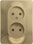 Розетка двойная без заземления,16А, в сборе Schneider Electric Glossa Титан GSL000420