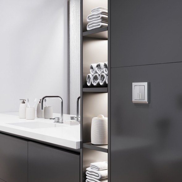 Рамка из поликарбоната на 1 пост Stark серебряный матовый Werkel W0011865