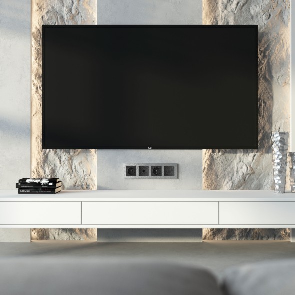 Рамка из поликарбоната на 4 поста Hammer серебряный W0042406