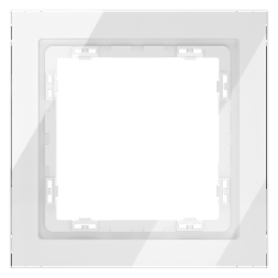 Рамка стеклянная VOLTUM S70 на 1 пост, (белый, стекло)