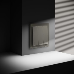 Выключатель встраиваемый VOLTUM S70 трехклавишный 10А, (шелк)