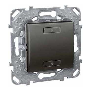 Двухкнопочный Выключатель Schneider Electric Unica Class Top графит с индикатором led MGU5.530.12
