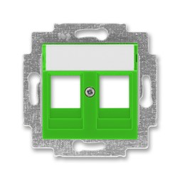 Накладка с суппортом ABB Levit зелёный для информационных разъёмов 2CHH291018A4067 5014H-A01018 67