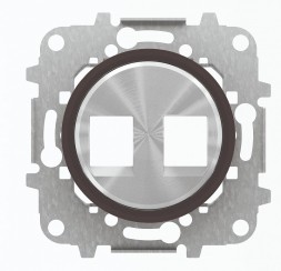 Накладка ABB Skymoon Стекло чёрное для 2-го суппорта/разъёма типа 2017 или 2018 стальным суп кольцо 2CLA861820A1501 8618.2 CN