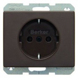 Штепсельная розетка Berker Arsys коричневый с блеском SCHUKO 41150001