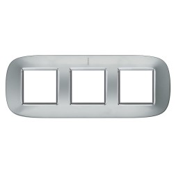 Рамка Bticino Axolute Овал Зеркальный алюминий 2+2+2 модуля HB4802/3XC