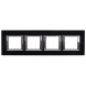 Рамка Bticino Axolute Квадрат Черное стекло 2+2+2+2 модуля HA4802M4HVNN