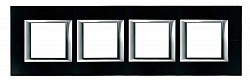 Рамка Bticino Axolute Квадрат Черное стекло 2+2+2+2 модуля HA4802M4HVNN