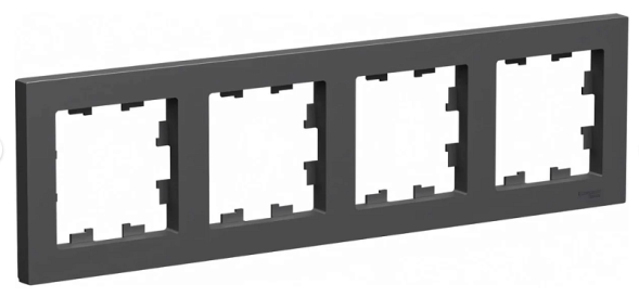 ATN001404 Рамка Atlasdesign 4-постовая универсальная, БАЗАЛЬТ Schneider Electric