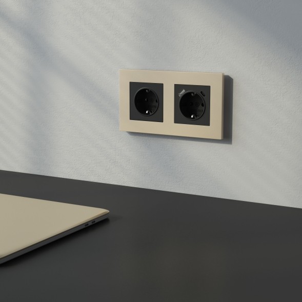 Рамка на 2 поста Slab (шампань софт) Werkel W0022911