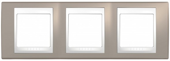 Рамка Schneider Electric Unica Хамелеон коричневый / Белый 3 поста MGU6.006.874