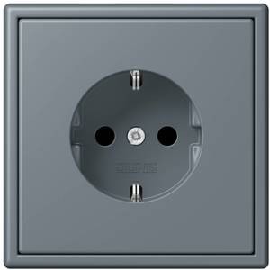 Розетка Jung Les Couleurs® Le Corbusier gris 59 с заземляющим контактом (16 А, под рамку, шторки, скрытая установка LC1520KI4320H