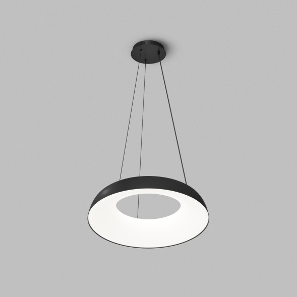 Cветильник подвесной TORION, 70Вт LED, ?630x1500 мм, 3000 - 6000K, алюминий, акрил, черный