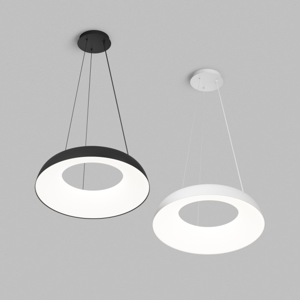 Cветильник подвесной TORION, 70Вт LED, ?630x1500 мм, 3000 - 6000K, алюминий, акрил, черный