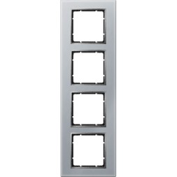 Рамка Berker B.7 Алюминий стекло 4 поста вертикальная 10146414