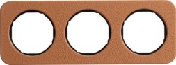 Рамка Berker R.1 Кожа черный 3 поста 10132364