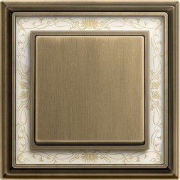 Рамка ABB Dynasty Латунь античная белая роспись 1 пост 2CKA001754A4590 1721-846-500