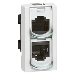 Удвоитель RJ45 Legrand Mosaic UTP тел/Eth 1 модуль 076536