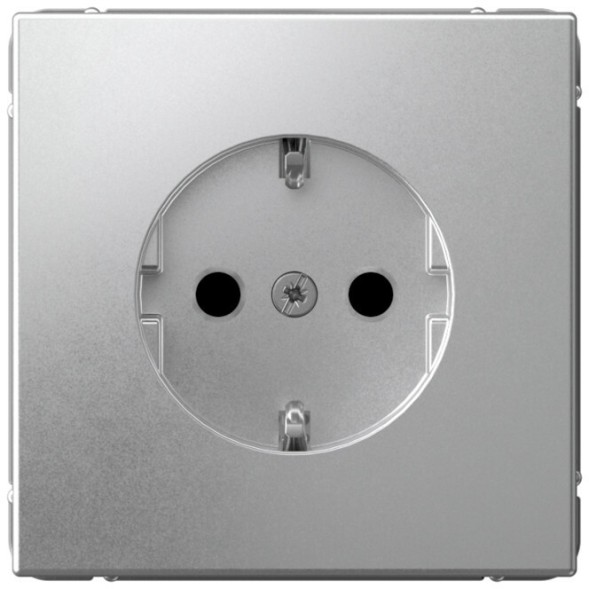 Розетка электрическая со шторками (Алюминий) Schneider Electric Systeme Art Gallery GAL000345