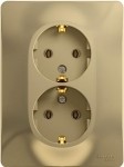 Розетка двойная с заземлением, 16А, в сборе Schneider Electric Glossa Титан GSL000424