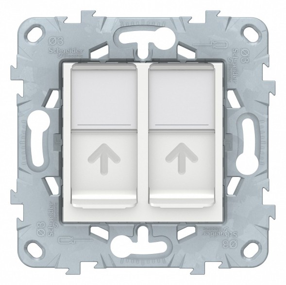 Розетка компьютерная RJ45 Schneider Electric Unica Studio Белый двойная, кат. 6 UTP NU542418