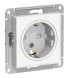 Розетка Schneider Electric Atlasdesign Белый с заземлением со шторками, 16А, механизм ATN200145