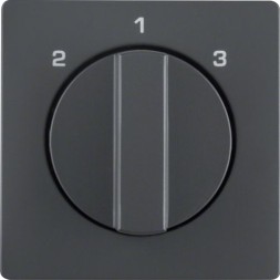 Центральная панель Berker R.1 Berker Q.1 антрацитовый с эффектом бархата, с вращающейся ручкой для 3-уровневого выключателя 10846086