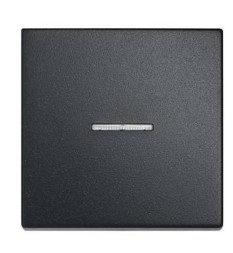 Клавиша для одинарного выключателя с окошком Jung ECO Profi черная матовая EP490KOSWM