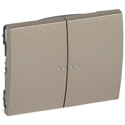 Лицевая панель Legrand Galea Life титан для выключателя двухклавишного с подсветкой 771479