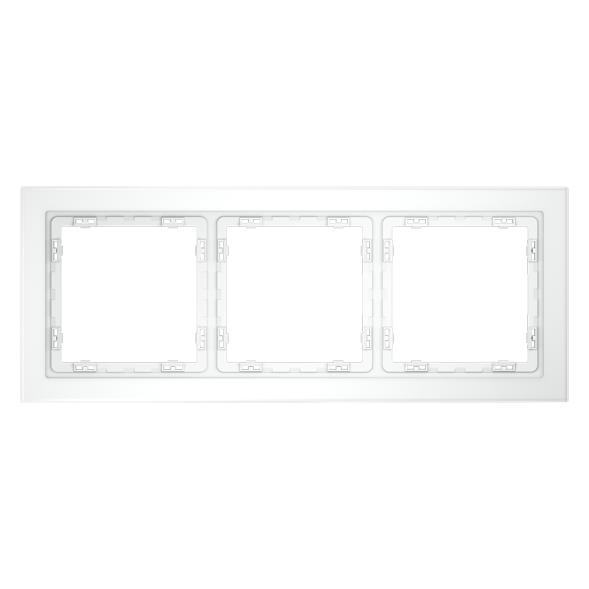 Рамка стеклянная VOLTUM S70 на 3 поста, (белый,матовый,стекло)
