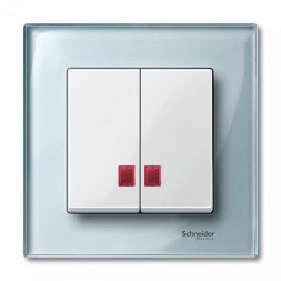 Двойная клавиша Merten M-серия Белый с окнами для символа MTN438519