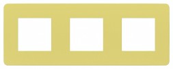Рамка Schneider Electric Unica Studio Color Зеленое яблоко / Бежевый 3 поста NU280612
