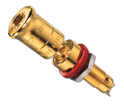 Терминал Jung SL серия High-End для аккустики с красным кольцом LPK63RT