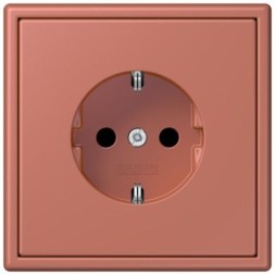 Розетка Jung Les Couleurs® Le Corbusier terre sienne brique SCHUKO® со встроенной повышенной защитой от прикосновения LC1520KI32121