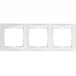 Рамка Berker S.1 Полярная белизна матовый с полем для надписей 3 поста 10239919