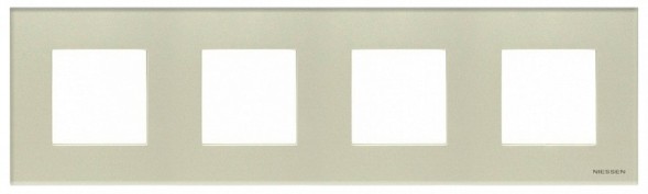 Рамка ABB Zenit Жемчужное стекло 4 поста 2CLA227400N3501 N2274 CP
