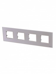 Рамка ABB Zenit Жемчужное стекло 4 поста 2CLA227400N3501 N2274 CP