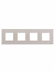 Рамка ABB Zenit Жемчужное стекло 4 поста 2CLA227400N3501 N2274 CP