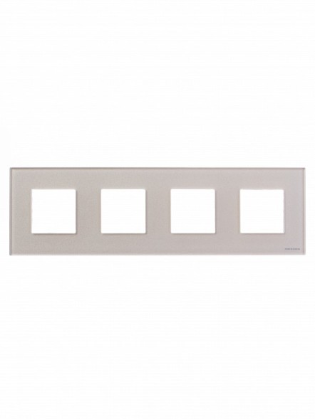 Рамка ABB Zenit Жемчужное стекло 4 поста 2CLA227400N3501 N2274 CP