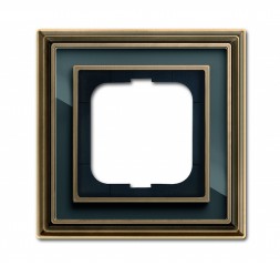Рамка ABB Dynasty Латунь античная черное стекло 1 пост 2CKA001754A4585 1721-845-500