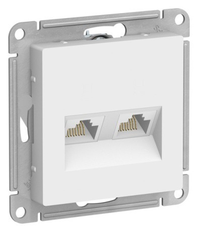 ATN001385 Atlasdesign РОЗЕТКА двойная компьютерная RJ45+RJ45, кат.5Е, механизм, ЛОТОС Schneider Electric