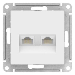 ATN001385 Atlasdesign РОЗЕТКА двойная компьютерная RJ45+RJ45, кат.5Е, механизм, ЛОТОС Schneider Electric