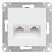ATN001385 Atlasdesign РОЗЕТКА двойная компьютерная RJ45+RJ45, кат.5Е, механизм, ЛОТОС Schneider Electric