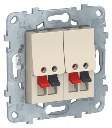 Аудиорозетка Schneider Electric Unica Studio Бежевый двойная NU548944